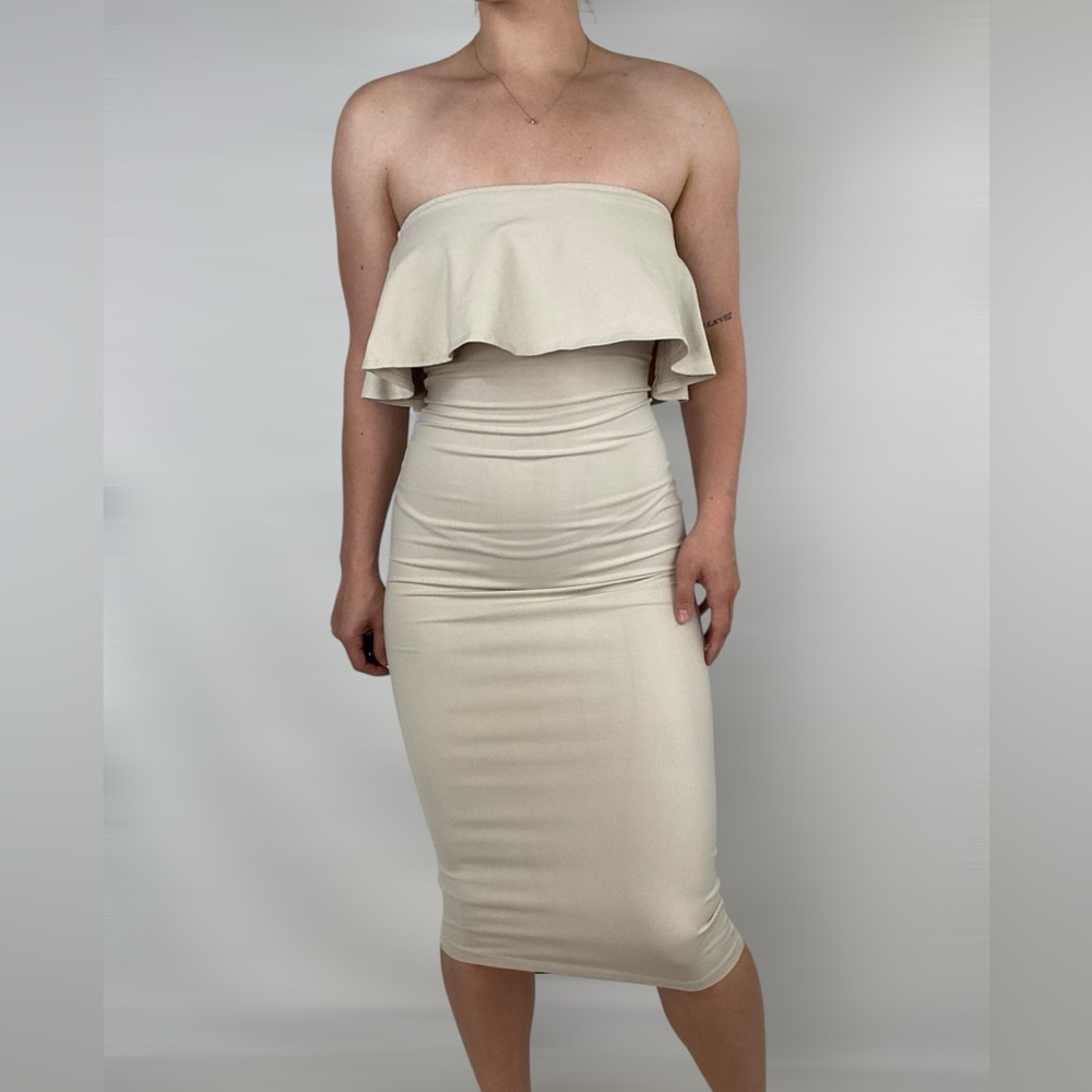 DONNA MIZANI NWT Mila MIDI Dress Full Zip Stretch Bodycon‎ Party Going Out